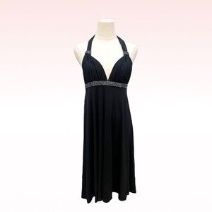 EXPRESS Black Halter Beaded Dress (Sz XS)